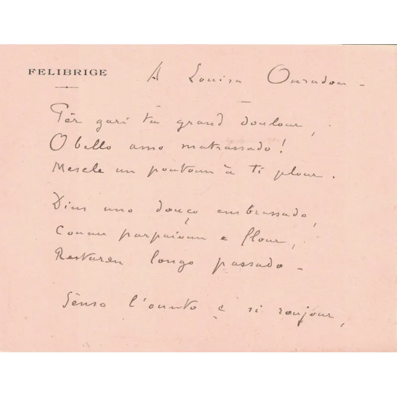 GRAS Felix (1844-1901) - Poète - Félibre Vauclusien - Magistrat et notaire.