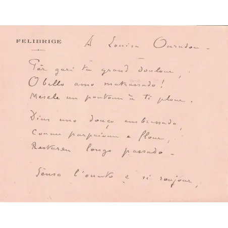 GRAS Felix (1844-1901) - Poète - Félibre Vauclusien - Magistrat et notaire.