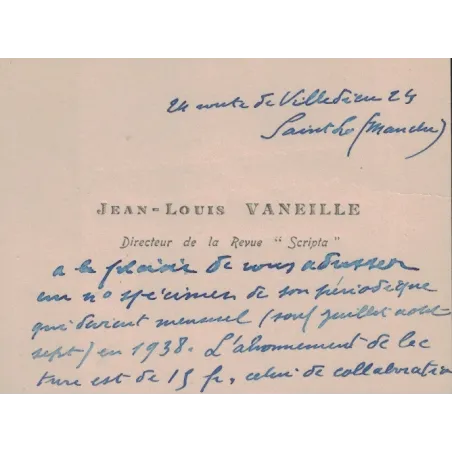 VANEILLE Jean-Louis (1912-1983) - POETE ET HISTORIEN.