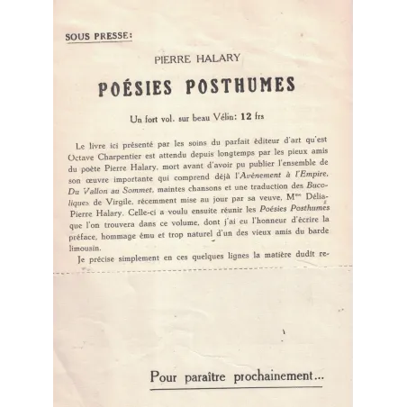 HALARY Pierre (1863-1935) - POETE - AUTEUR - COMPOSITEUR.