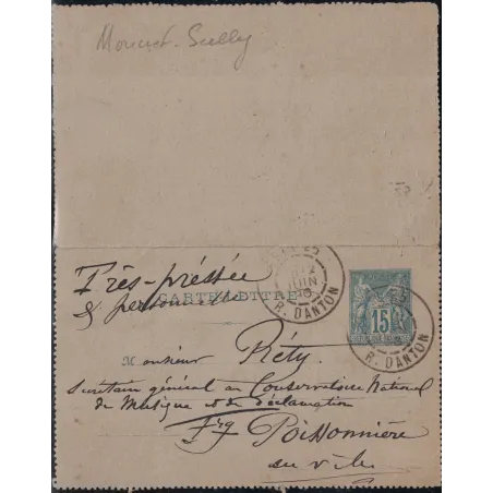 MOUNET-SULLY - Jean SULLY MOUNET - 1841-1916 - ACTEUR FRANCAIS - COMEDIE FRANCAISE - CARTE LETTRE AVEC SIGNATURE AUTOGRAPHE.