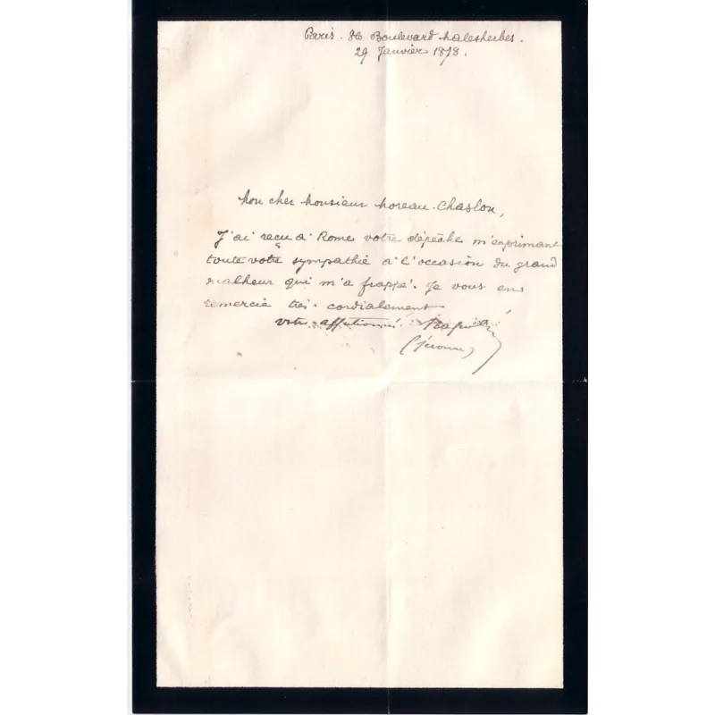 BONAPARTE NAPOLEON DIT "PRINCE JEROME"- MINISTRE -LETTRE AVEC CORRESPONDANCE.