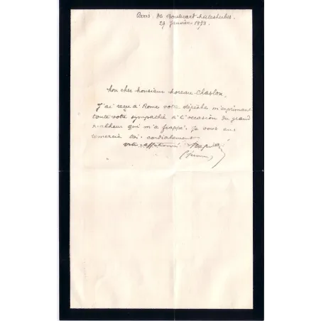 BONAPARTE NAPOLEON DIT "PRINCE JEROME"- MINISTRE -LETTRE AVEC CORRESPONDANCE.