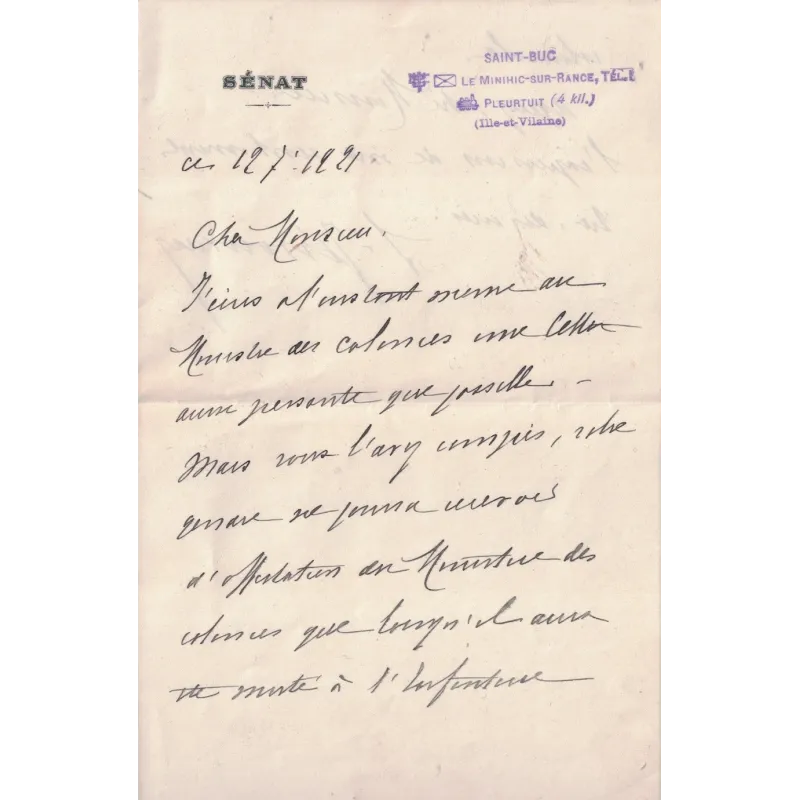 JENOUVRIER Léon (1846-1932) – SENATEUR de la IIIe REPUBLIQUE – ILLE ET VILAINE.