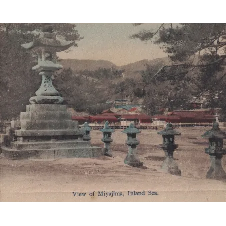 JAPON - PAPIER A LETTRE ILLUSTRE VIEW OF MIYAJIMA, INLAND SEA - PERIODE 1920.