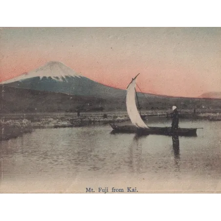 JAPON - PAPIER A LETTRE ILLUSTRE MT. FUJI FROM KAI - PERIODE 1920.