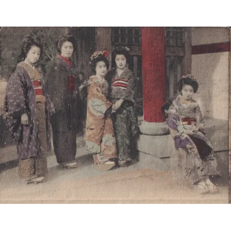 JAPON - PAPIER A LETTRE ILLUSTRE GEISHA - PERIODE 1920 - SUPERBE ANIMATION.