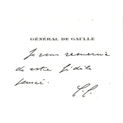 DE GAULLE Charles (1890-1970) - PRESIDENT DE LA REPUBLIQUE - GENERAL.