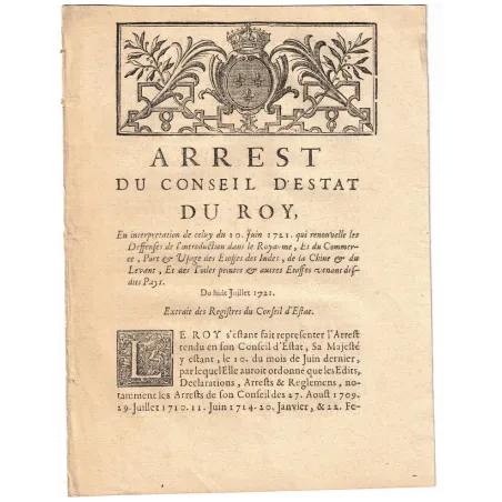 Louis XV - Le Commerce des étoffes et teintures d'Orient