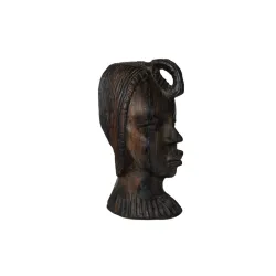 Art Africain - Tête de Femme en bois d'ébène massif