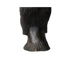 Art Africain - Tête de Femme en bois d'ébène massif