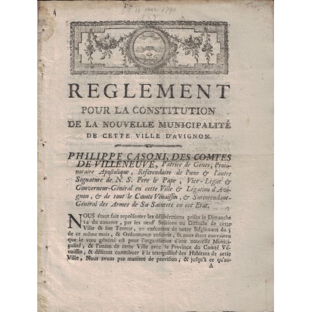 Arrêté de 1808 sur le prix du Pain - Carpentras (Vaucluse)