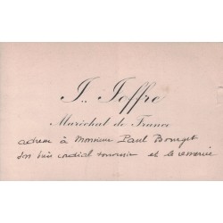 JOFFRE JOSEPH (1852-1931) - MARECHAL DE FRANCE - CARTE DE VISITE.
