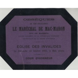 Mac Mahon Patrice de (1808-1893) - Comte de Mac Mahon -1er duc de Magenta - Maréchal de France –Président de la République.