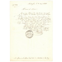 COMMANDANT DU DÉPOT DE CAVALERIE INDIGENE D'ORAN - SAPHIS D'ORAN - 1844