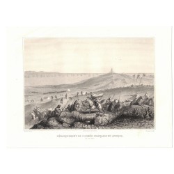 GRAVURE DE 1858 - DEBARQUEMENT ARMÉE FRANCAISE EN AFRIQUE 1830 - 1er EMPIRE