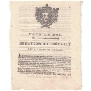 TRAITE DE VERSAILLES DE 1783 - VIVE LE ROI - RELATION ET DETAILS DES ARTICLES DE LA PAIX.