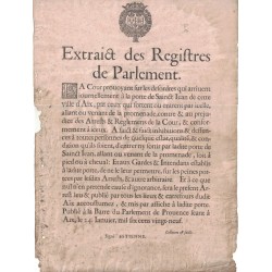 LOUIS XIII - BOUCHES DU RHONE - ESTRAIT DES REGISTRES DE PARLEMENT - AIX LE 24 JANVIER 1629