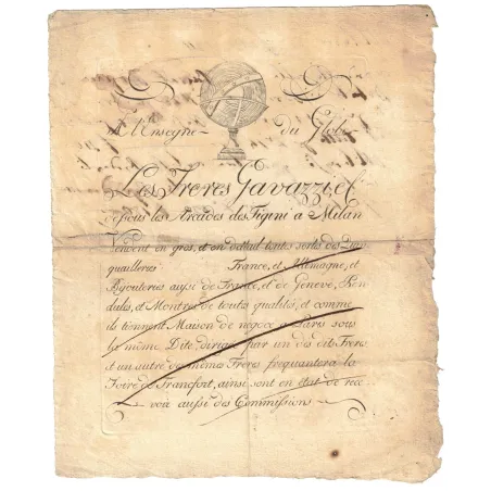 Milan - Document de Commerce des Frères Gavazziel en 1811