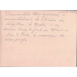 TORPILLEUR - "LE MALIN" - A SON ARRIVEE DANS LE PORT DE MONACO - 1947 - PHOTOGRAPHIE.