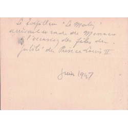 TORPILLEUR - "LE MALIN" - ARRIVANT DANS LA RADE DE MONACO - 1947 - PHOTOGRAPHIE.