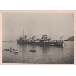TORPILLEUR - "LE MALIN" - ARRIVANT DANS LA RADE DE MONACO - 1947 - PHOTOGRAPHIE.
