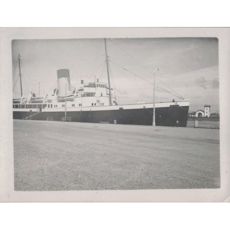 STEAMER "BRITTANY" - ST MALO LE 8-7-1937 EN PARTANCE POUR SOUTHAMPTON - PHOTOGRAPHIE.
