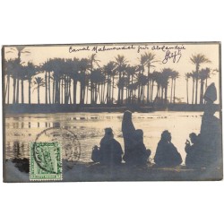 EGYPTE - ALEXANDRIE - CANAL MAHMOUDIEH - CARTE PHOTO 1914