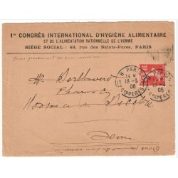 PARIS - LETTRE 1er CONGRES INTERNATIONAL D'HYGIENE ALIMENTAIRE - 1906