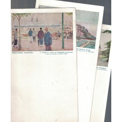 copy of PAQUEBOT HOGGAR - COMPAGNIE FRAISSINET - CARTE POSTALE MENU DU 6 JUIN 1952 - PUB PERNOD.