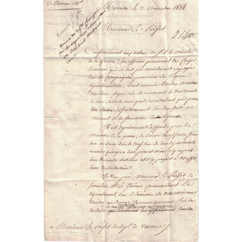 Ange Hyacinthe Maxence de DAMAS (PARIS -1785 -1862) - Général Russe puis Général de l'Armée Française - Ministre de la Guerre.