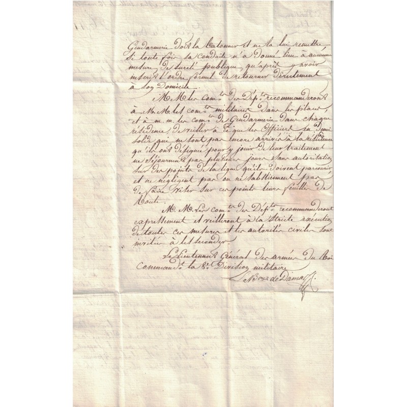 Ange Hyacinthe Maxence de DAMAS (PARIS -1785 -1862) - Général Russe puis Général de l'Armée Française - Ministre de la Guerre.