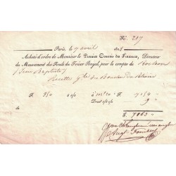 BOUCHES DU RHONE - ORGON - TAXE DU PAIN DE LA MAIRIE DE ORGON AVEC SIGNATURE DU MAIRE HIPPOLYTE AILLAUD - LE 1 AOUT 1849.