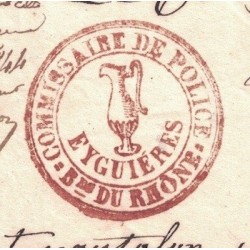 BOUCHES DU RHONE - EYGUIERES - LETTRE DU COMMISSSAIRE DE POLICE  D'EYGUIERES POUR LE MAIRE DE SENAS - 1 NOVEMBRE 1844..
