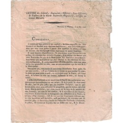 VAUCLUSE - CAMP DE MONTEUX - LE 4 MAI 1791 - LETTRE DU COLONEL ET OFFICIERS DE LA GARDE AVIGNONNAISE.