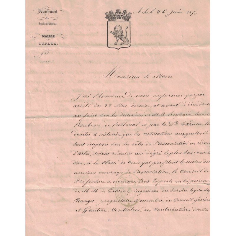 Bernard Benoît Remacle (1805-1871) Docteur en droit – Député au Corps Législatif - Préfet du second Empire – Maire d’Arles.