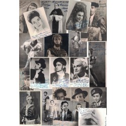 EXCEPTIONNEL ENSEMBLE DE 86 PHOTOS D'ARTISTES AVEC DEDICACES DE L'OPERA DE MARSEILLE (1943-1947)