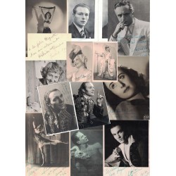 EXCEPTIONNEL ENSEMBLE DE 86 PHOTOS D'ARTISTES AVEC DEDICACES DE L'OPERA DE MARSEILLE (1943-1947)