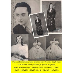 EXCEPTIONNEL ENSEMBLE DE 85 PHOTOS D'ARTISTES AVEC DEDICACES DE L'OPERA DE MARSEILLE (1943-1947)
