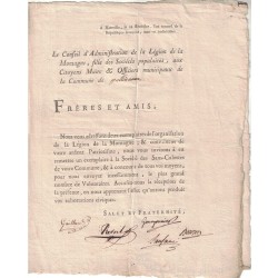 REVOLUTION FRANCAISE - LEGION DE LA MONTAGNE - CIRCULAIRE DE MARSEILLE LE 12 NOVEMBRE 1793 POUR PELISSANNE