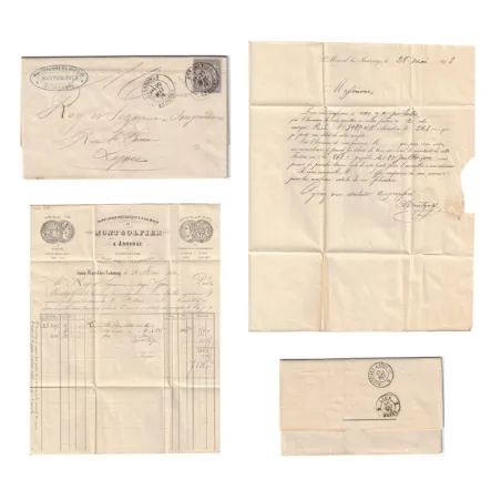 MONTGOLFIER - Manufacture de papiers - Lettre entête de 1878