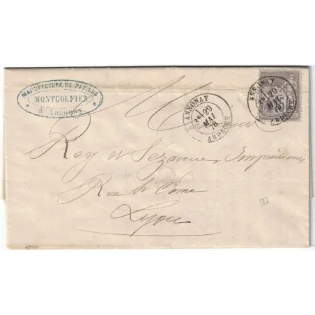 MONTGOLFIER - Manufacture de papiers - Lettre entête de 1878